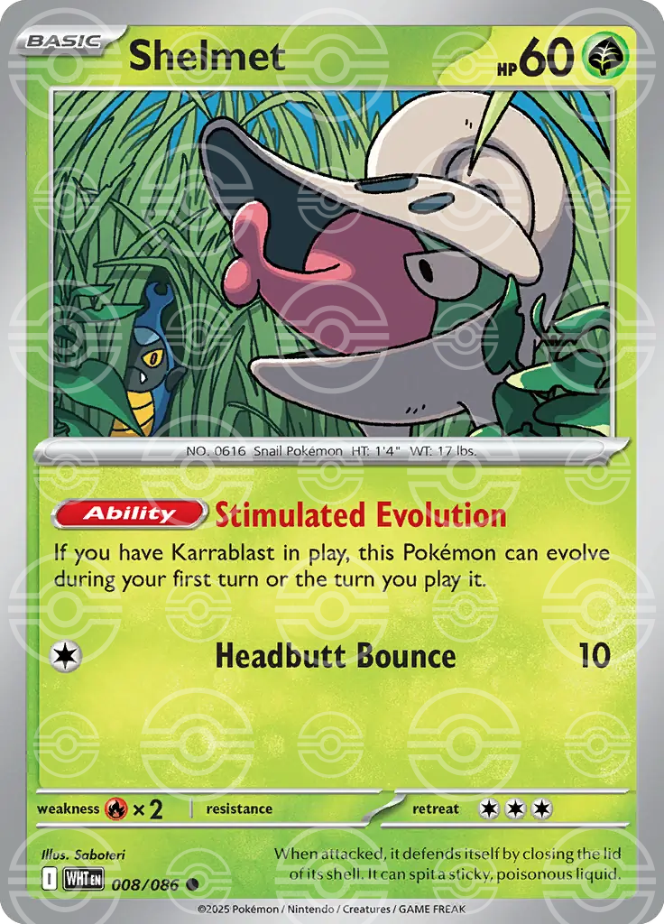 Shelmet 008/086 (SV: White Flare)  - Poke Ball Holofoil