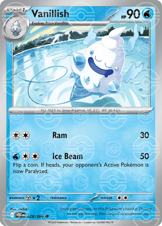 Vanillish 028/086 (SV: White Flare)  - Poke Ball Holofoil