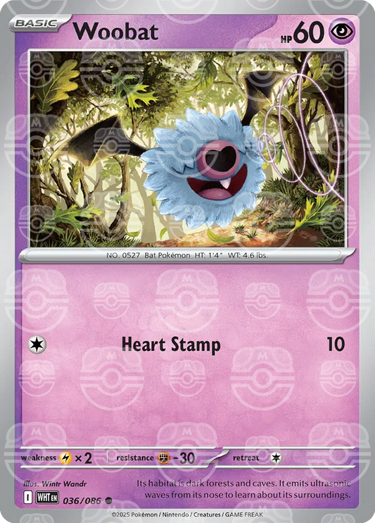 Woobat 036/086 (SV: White Flare)  - Master Ball Holofoil