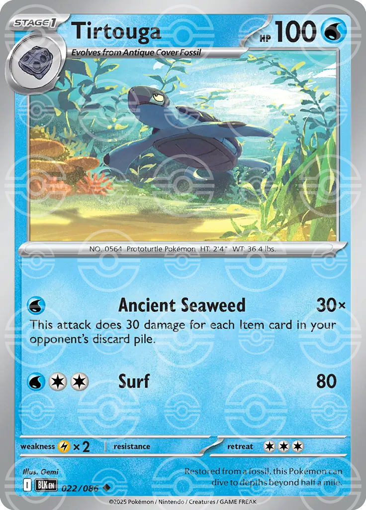 Tirtouga 022/086 (SV: Black Bolt)  - Poke Ball Holofoil
