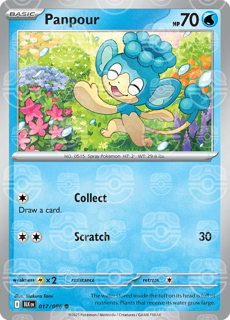 Panpour 017/086 (SV: Black Bolt)  - Master Ball Holofoil