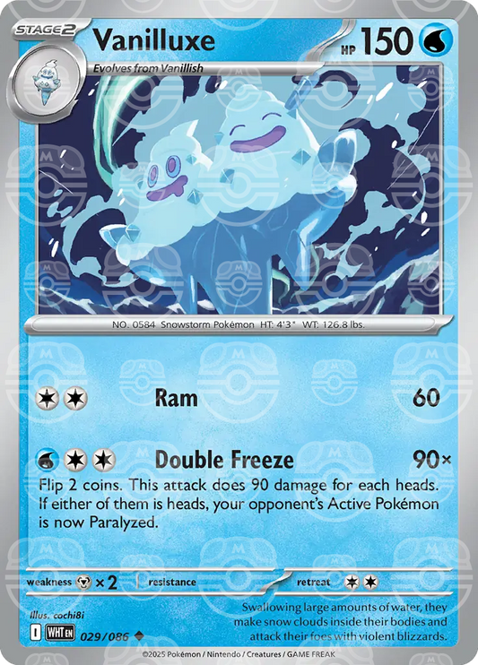 Vanilluxe 029/086 (SV: White Flare)  - Master Ball Holofoil