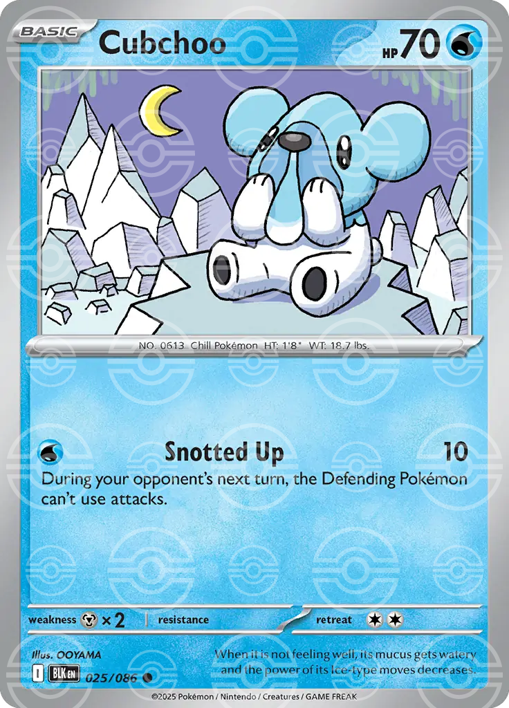 Cubchoo 025/086 (SV: Black Bolt)  - Poke Ball Holofoil