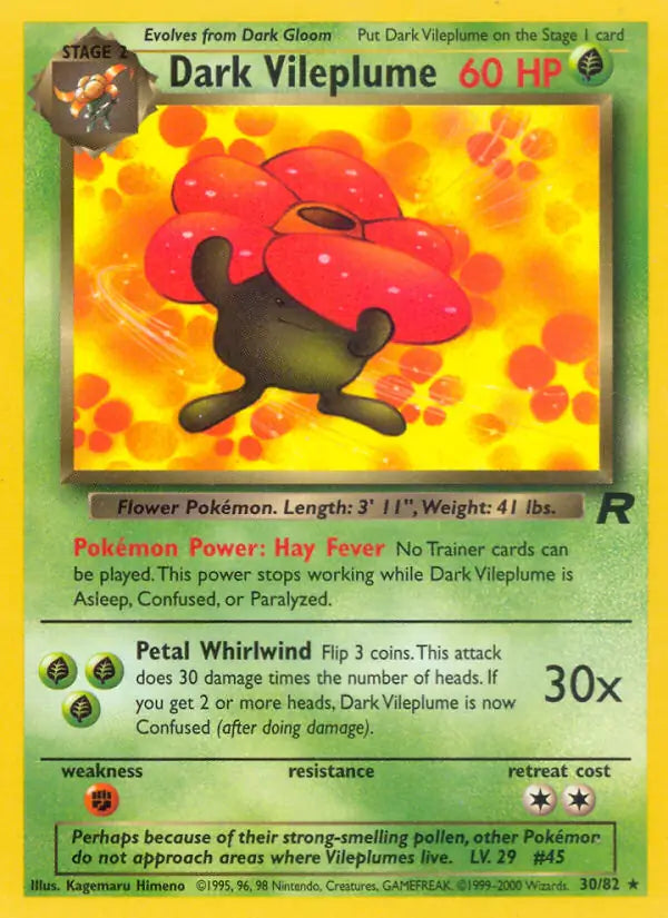 Dark Vileplume 30/82 (Team Rocket)  - Unlimited