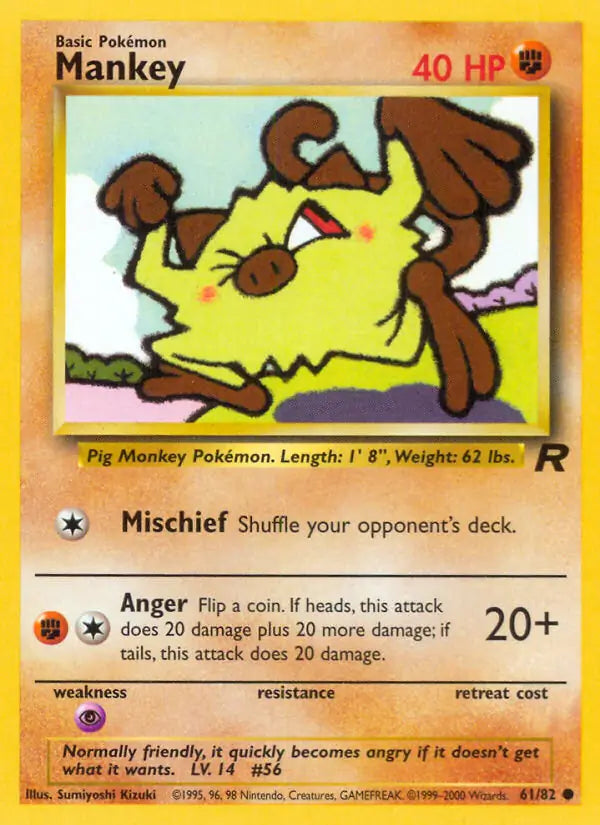 Mankey 61/82 (Team Rocket)  - Unlimited