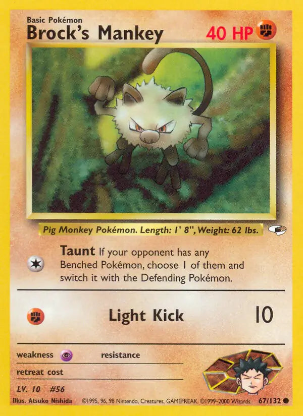 Brock's Mankey 067/132 (Gym Heroes)  - Unlimited