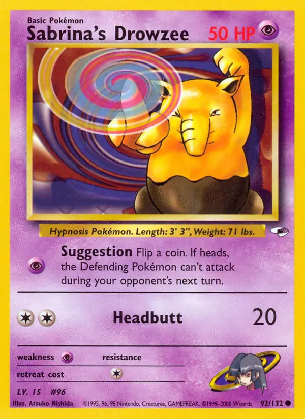 Sabrina's Drowzee 092/132 (Gym Heroes)  - Unlimited