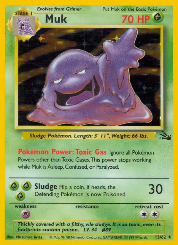 Muk 13/62 (Fossil)  - Unlimited Holofoil