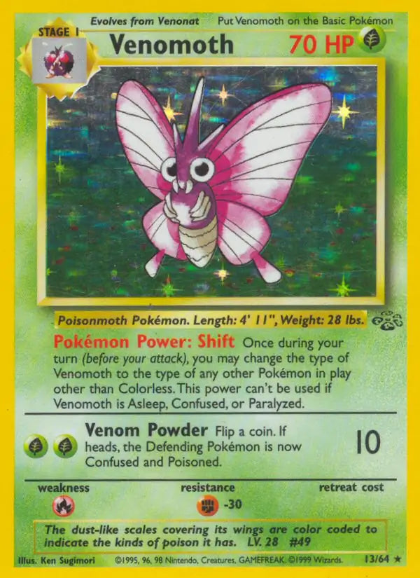 Venomoth 13/64 (Jungle)  - Unlimited Holofoil