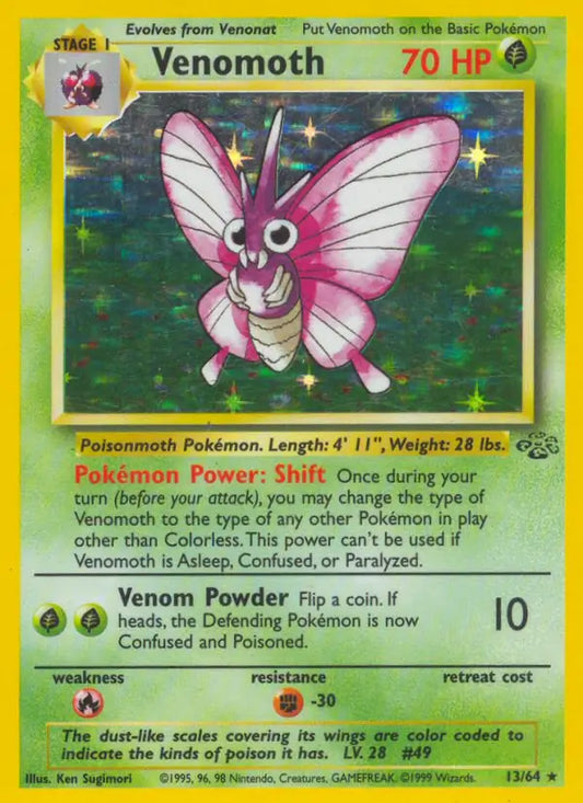 Venomoth 13/64 (Jungle)  - Unlimited Holofoil