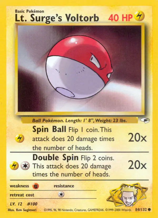 Lt. Surge's Voltorb 084/132 (Gym Heroes)  - Unlimited