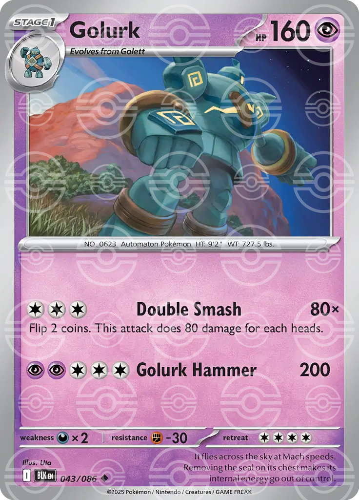 Golurk 043/086 (SV: Black Bolt)  - Poke Ball Holofoil