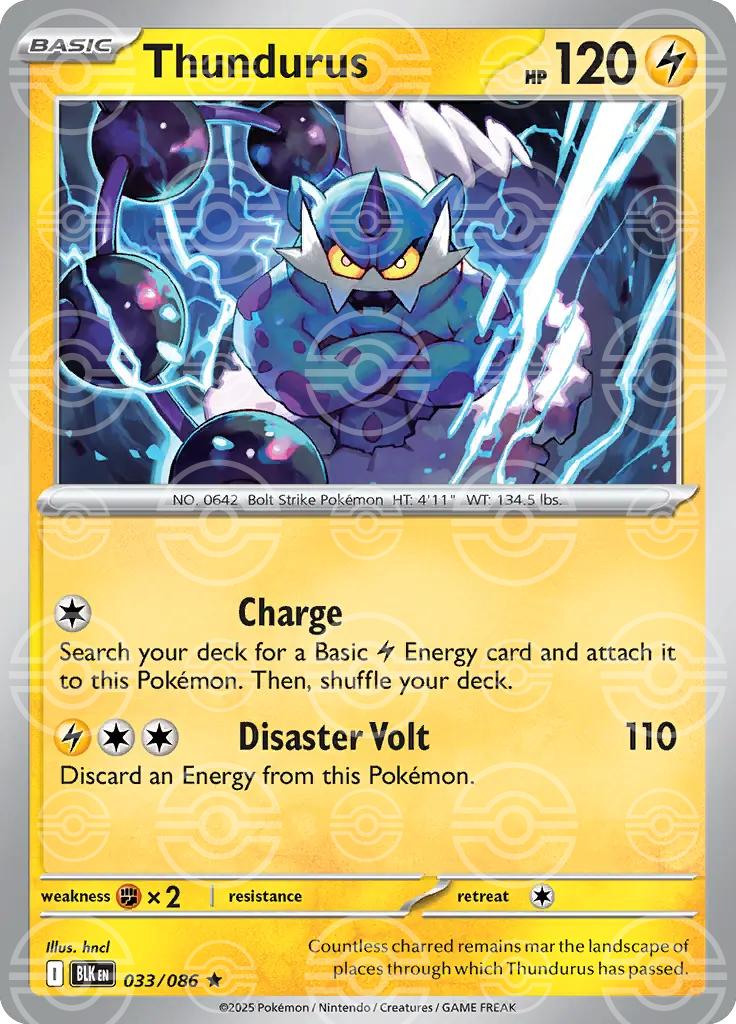 Thundurus 033/086 (SV: Black Bolt)  - Poke Ball Holofoil