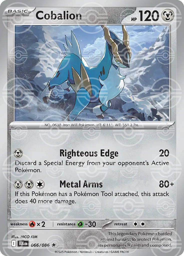 Cobalion 066/086 (SV: Black Bolt)  - Poke Ball Holofoil
