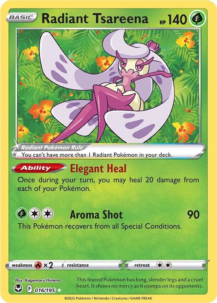 Radiant Tsareena 016/195 (SWSH12: Silver Tempest)  - Holofoil