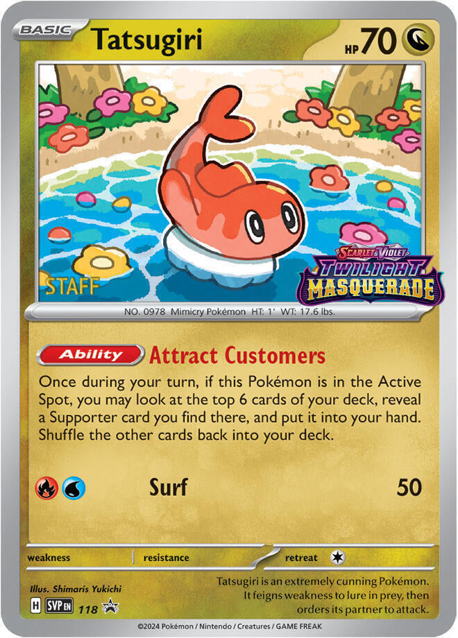 Tatsugiri Prerelease Staff 118 (SV: Scarlet & Violet Promo Cards)  - Holofoil