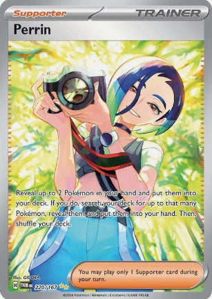 PERRIN - SUPPORTER TRAINER #220 Pokémon 2024 SCARLET & VOILET - TWILIGHT MASQUERADE - SPECIAL ILLUSTRATION RARE