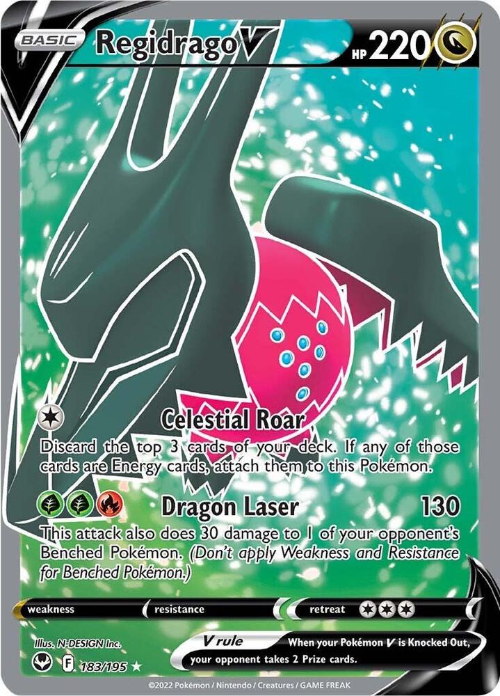 Regidrago V 183/195 (SWSH12: Silver Tempest)  - Holofoil