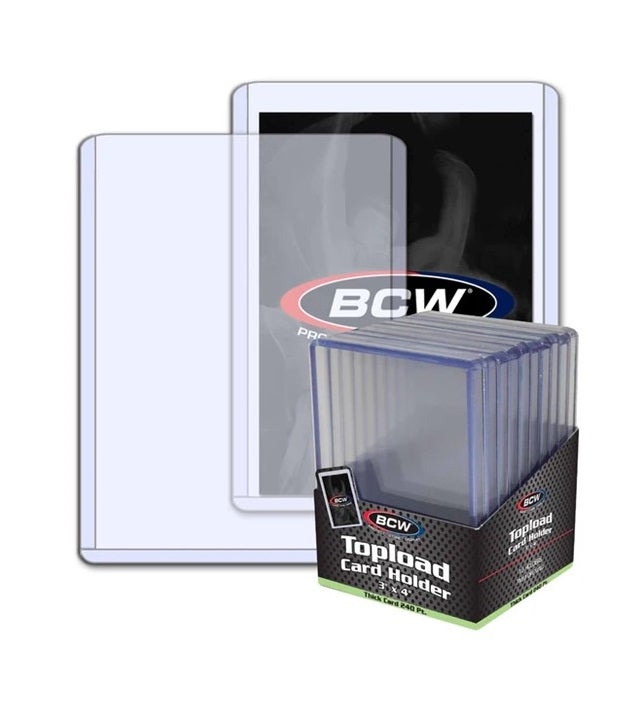 BCW 3"x4" Thick Card 240pt Toploader Holder (10Pkt)