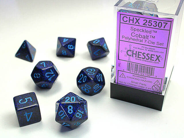 DICE - Chessex Polyhedral 7-Die Set Speckled Cobalt