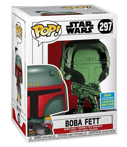 Boba Fett (Green Chrome) #297 Star Wars 2019 Summer Convention Limited Edition Exclusive Pop Vinyl Figure Funko