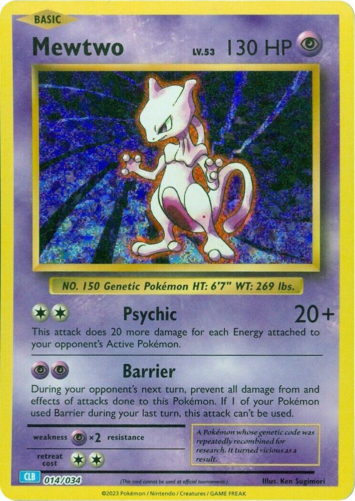 Mewtwo 014/034 (Trading Card Game Classic)  - Holofoil