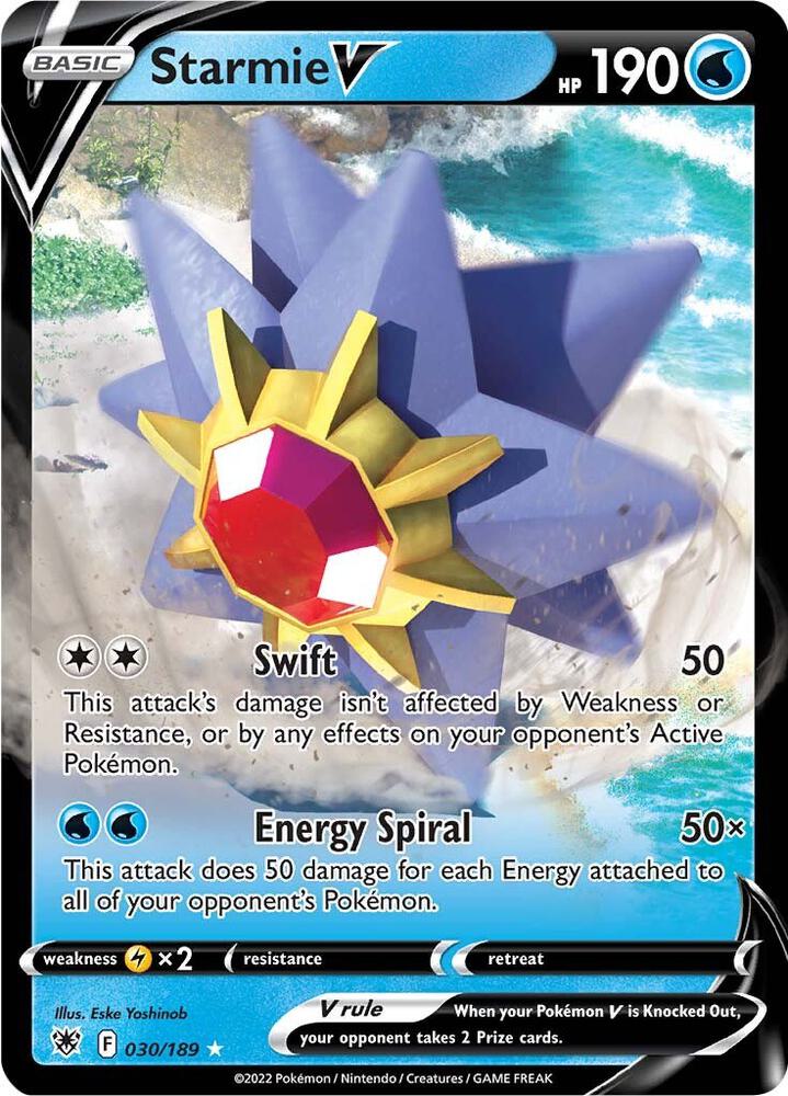 Starmie V 030/189 (SWSH10: Astral Radiance)  - Holofoil