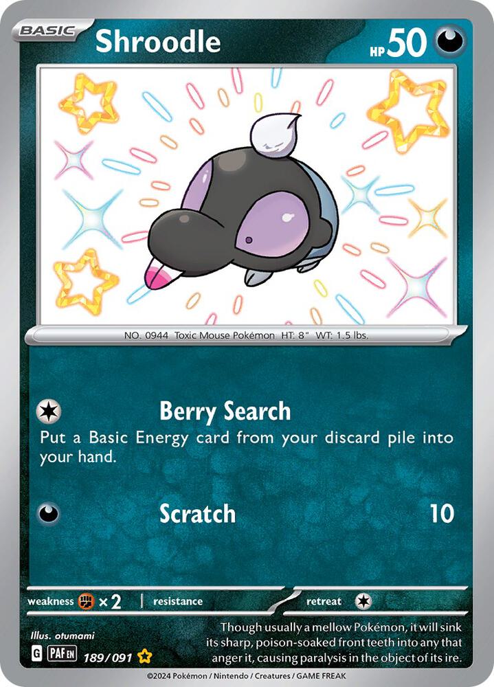 Shroodle 189/091 (SV: Paldean Fates)  - Holofoil