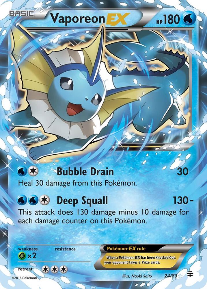 Vaporeon EX 24/83 (Generations)  - Holofoil