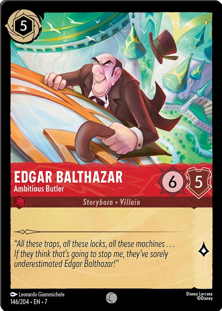 Edgar Balthazar, Ambitious Butler 146/204 (Archazia's Island)  - Cold Foil