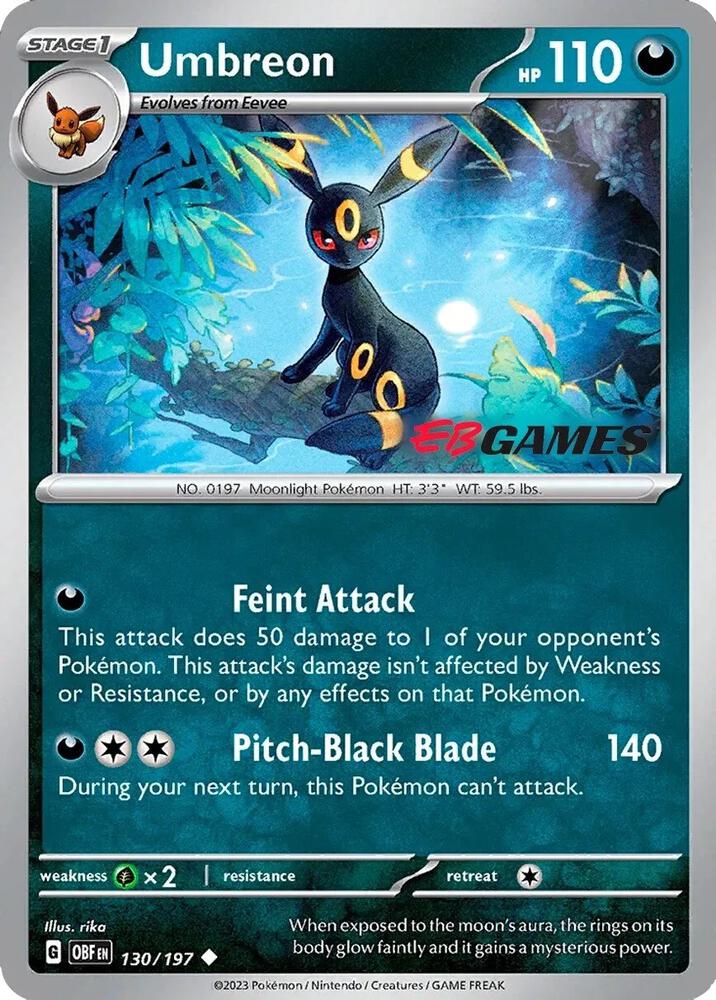 Umbreon EB Games Exclusive 130/197 (Miscellaneous Cards & Products)  - Reverse Holofoil