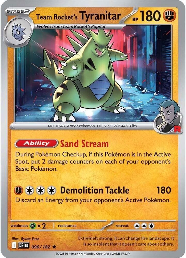 Team Rocket's Tyranitar 096/182 (SV10: Destined Rivals) 
