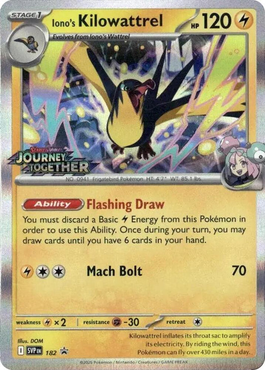 Iono's Kilowattrel Prerelease 182 (SV: Scarlet & Violet Promo Cards)  - Holofoil
