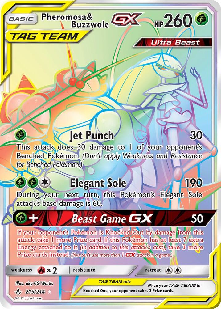 Pheromosa & Buzzwole GX 215/214 (SM - Unbroken Bonds)  - Holofoil
