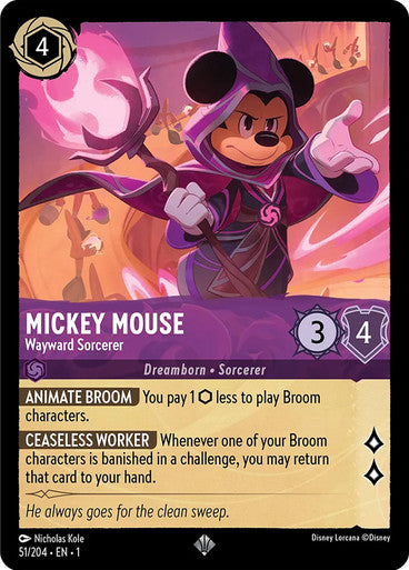 51/204 Mickey Mouse - Wayward Sorcerer - Disney Lorcana First Chapter