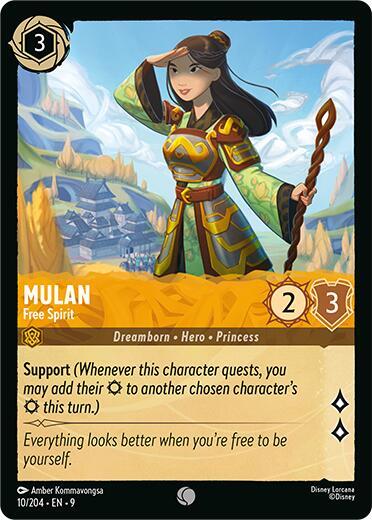Mulan, Free Spirit 10/204 (Fabled)  - Cold Foil