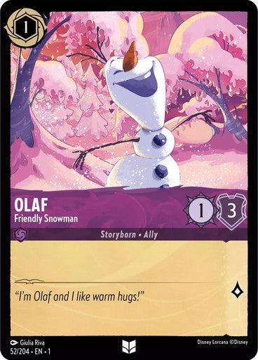 52/204 Olaf - Friendly Snowman - Disney Lorcana First Chapter