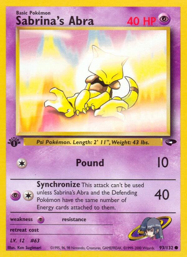 Sabrina's Abra  093/132 (Gym Challenge)  - 1st Edition