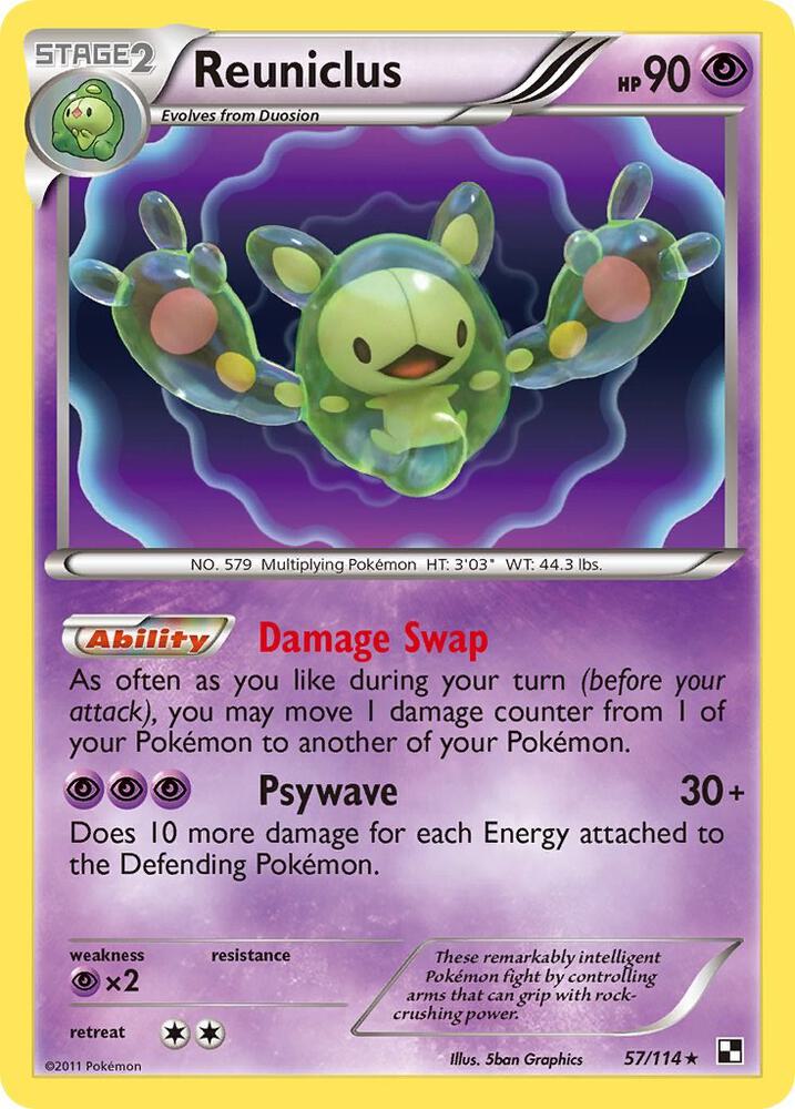 Reuniclus 57/114 (Black and White)  - Holofoil