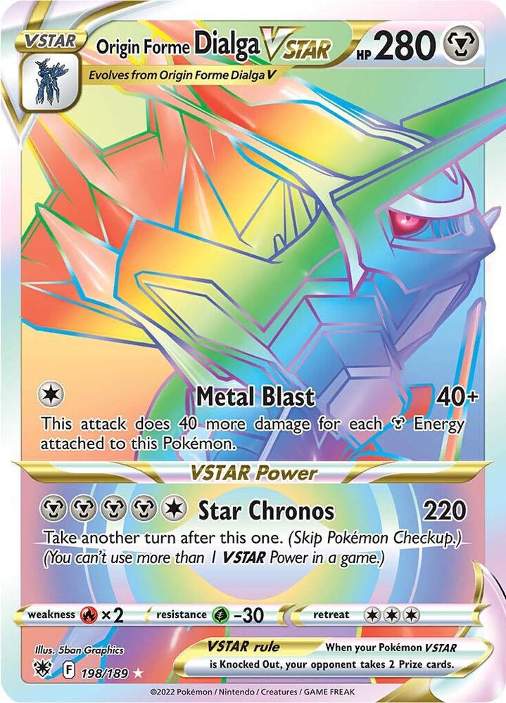 Origin Forme Dialga VSTAR Secret 198/189 (SWSH10: Astral Radiance)  - Holofoil