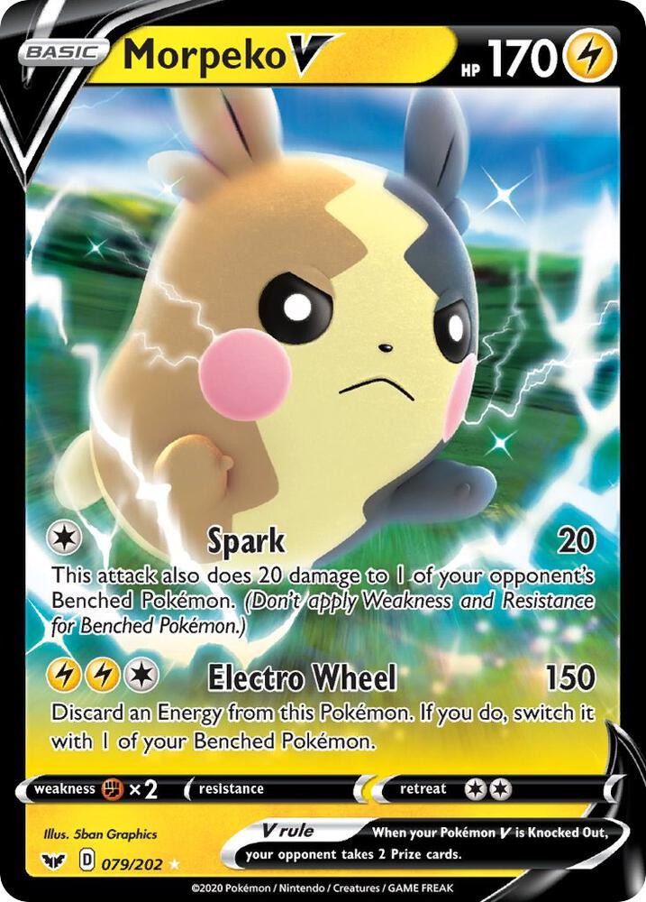 Morpeko V 079/202 (SWSH01: Sword & Shield Base Set)  - Holofoil