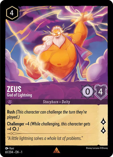 61/204 Zeus - God of Lightning - Disney Lorcana First Chapter