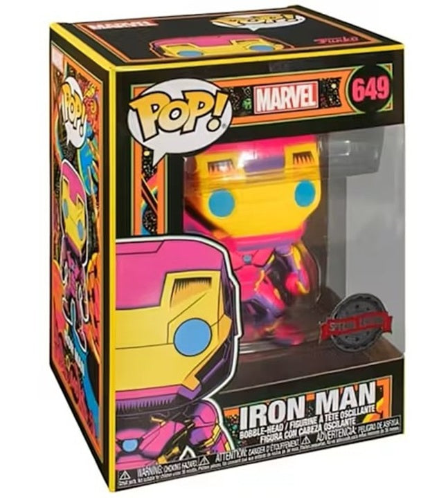 Iron Man (Black Light) #649 Marvel Special Edition Bobble Head Pop Vinyl Figure Funko