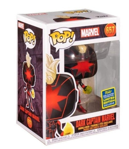 Dark Captain Marvel #657 Marvel 2020 Summer Convention Limited Edition Exclusive Bobble Head Pop Vinyl Figure Funko