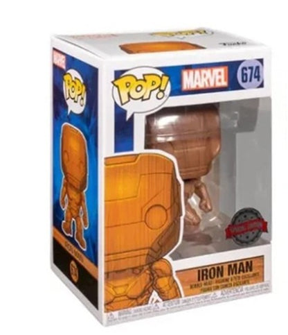 Iron Man (Wood Deco) #674 Marvel Special Edition Bobble Head Pop Vinyl Figure Funko