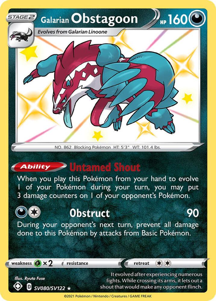 Galarian Obstagoon SV080/SV122 (Shining Fates: Shiny Vault)  - Holofoil