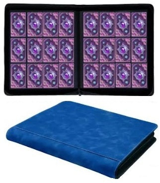 CARD BINDER - 12 pocket 720 Zippered PRO Binder Folder - BLUE