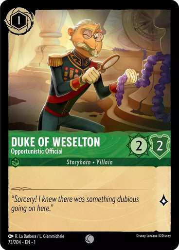 73/204 Duke of Weselton - Opportunistic Official - Disney Lorcana First Chapter