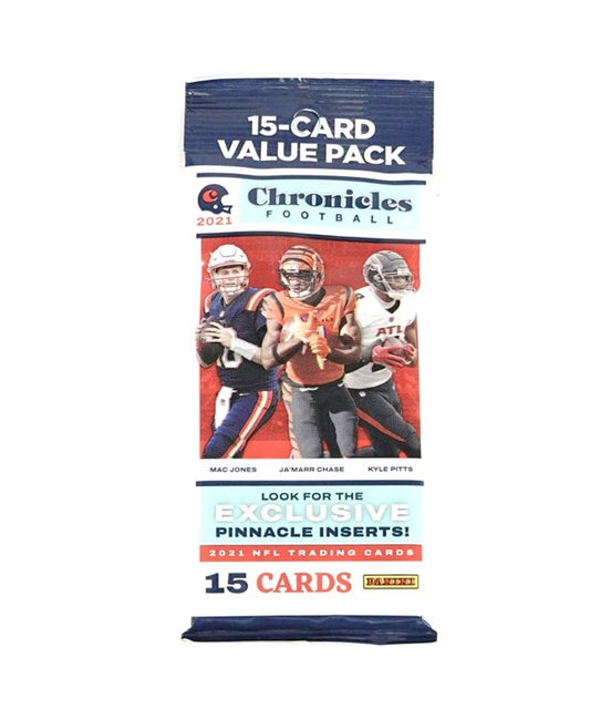 Panini 2022 Chronicles NFL Football Fat Pack 15-Card Jumbo Value Pack (Pinnacle Inserts!)