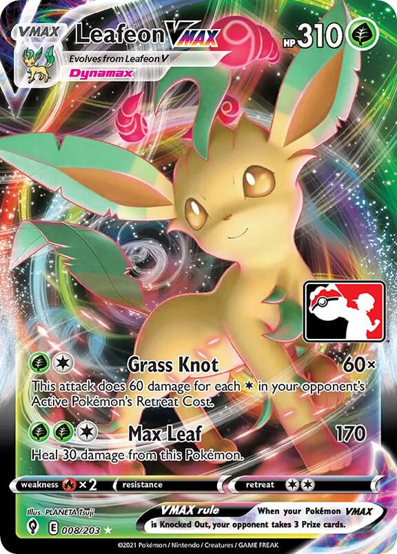 Leafeon VMAX Series 1/2 008/203 (Prize Pack Series Cards)  - Holofoil